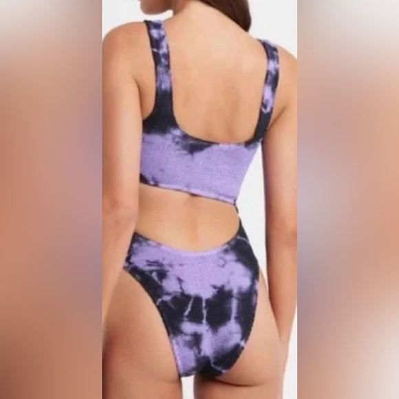NWT BOND EYE Maya purple  black monokini o/s - Picture 2 of 9